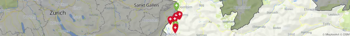 Kartenansicht für Apotheken-Notdienste in der Nähe von Koblach (Feldkirch, Vorarlberg)